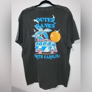 OBX OUTER BANKS NC Vintage Wash Graphic Tee Beaches Unisex T-Shirt Sz L NWOT